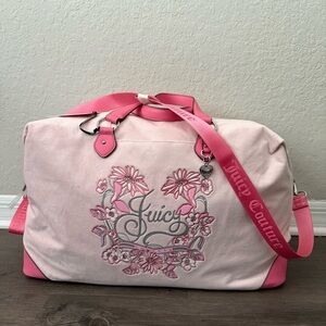 NWT Juicy Couture Juicy In Bloom Weekender Bag in Powder Blush Y2K 2000s Velour